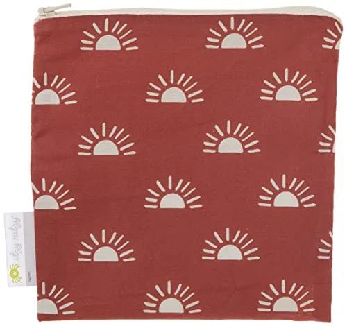 Itzy Ritzy Reusable Snack Bag – 7” x 7” BPA-Free Snack Bag is Food Safe, Washable and Ideal for Storing Snacks, Pacifiers, Electronics and Makeup in a Diaper Bag, Purse or Travel Bag, Terracotta Sunrise
