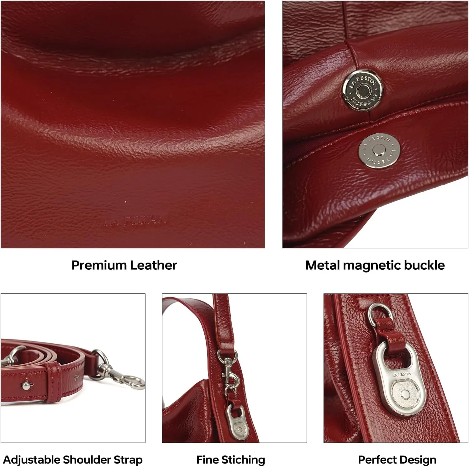 LA FESTIN Small Purse Leather Handbags for Women: Shoulder Crossbody Bag - Handbag with Strap
