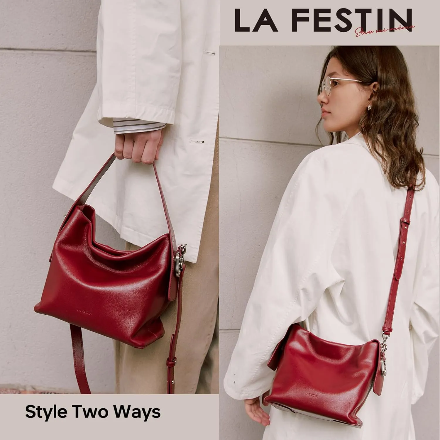 LA FESTIN Small Purse Leather Handbags for Women: Shoulder Crossbody Bag - Handbag with Strap