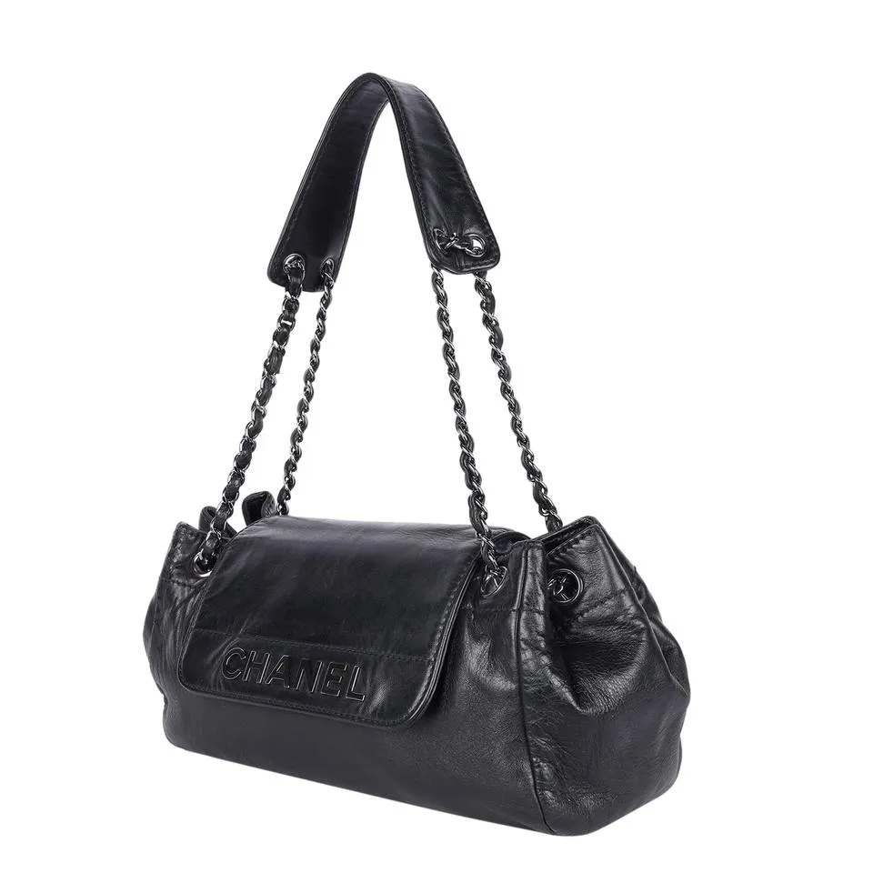 Lambskin Leather Front Flap Shoulder Bag