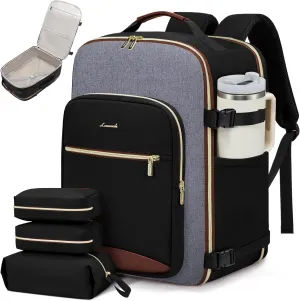 LOVEVOOK 40L Travel Backpack for Women & Men, Large Carry on Backpack for Airplanes with 3 Packing Cubes, TSA Personal Item Travel Bag fits 17" Laptop, Waterproof Weekender Essentials Airline Approved