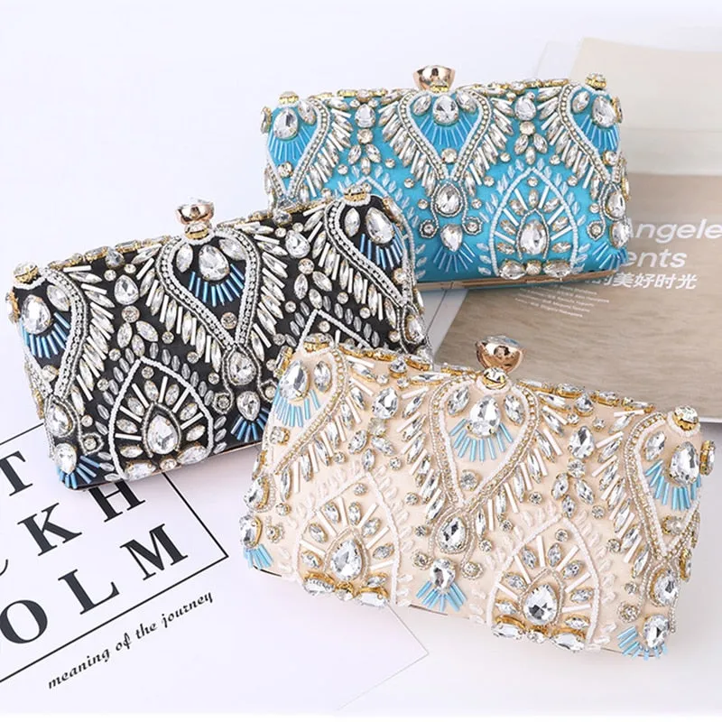 Luxus Diamant Strass Kupplung Taschen Exquisite Perlen Kette Handtaschen Hochzeit Geldbörse Shouler Tasche