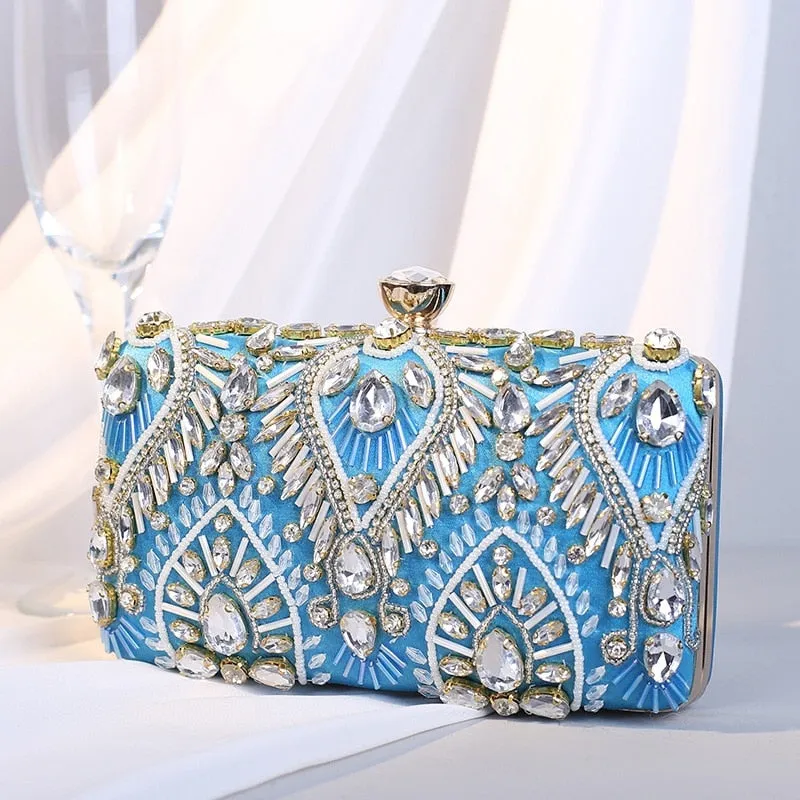 Luxus Diamant Strass Kupplung Taschen Exquisite Perlen Kette Handtaschen Hochzeit Geldbörse Shouler Tasche