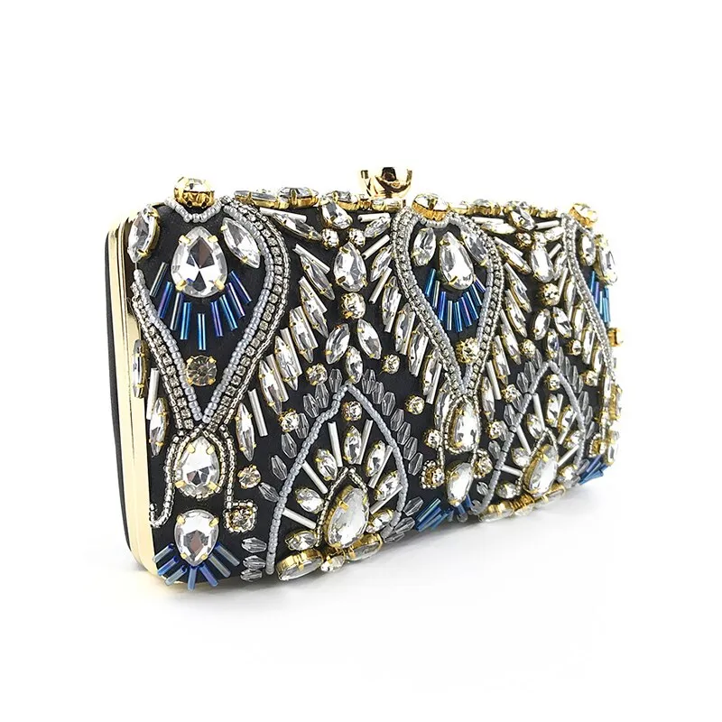Luxus Diamant Strass Kupplung Taschen Exquisite Perlen Kette Handtaschen Hochzeit Geldbörse Shouler Tasche
