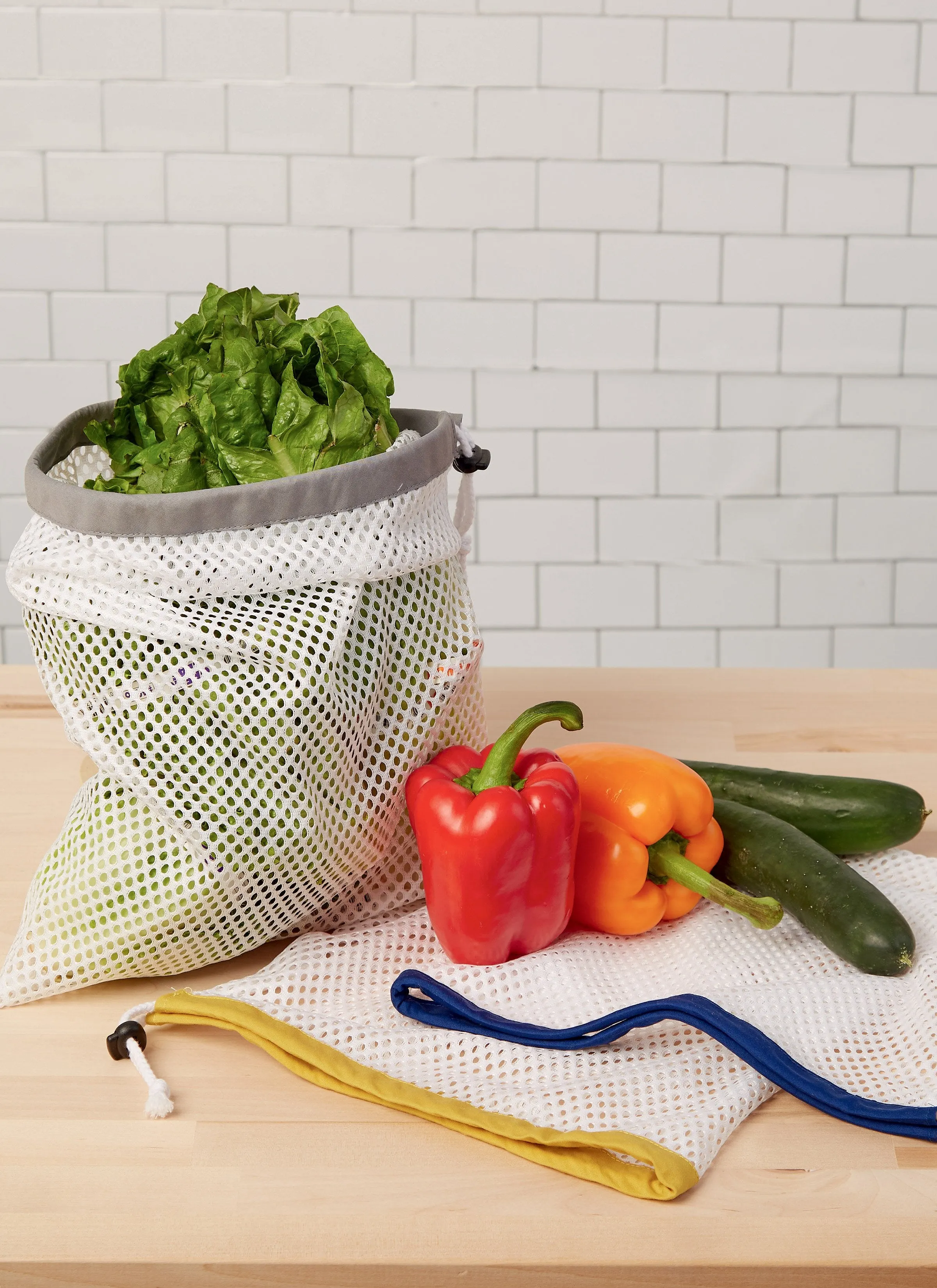 McCall's sewing pattern 8236 Fruit and Veg Bags, Mop Pad, Coffee Filters, Bin and Bag