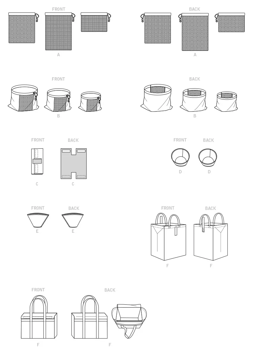 McCall's sewing pattern 8236 Fruit and Veg Bags, Mop Pad, Coffee Filters, Bin and Bag