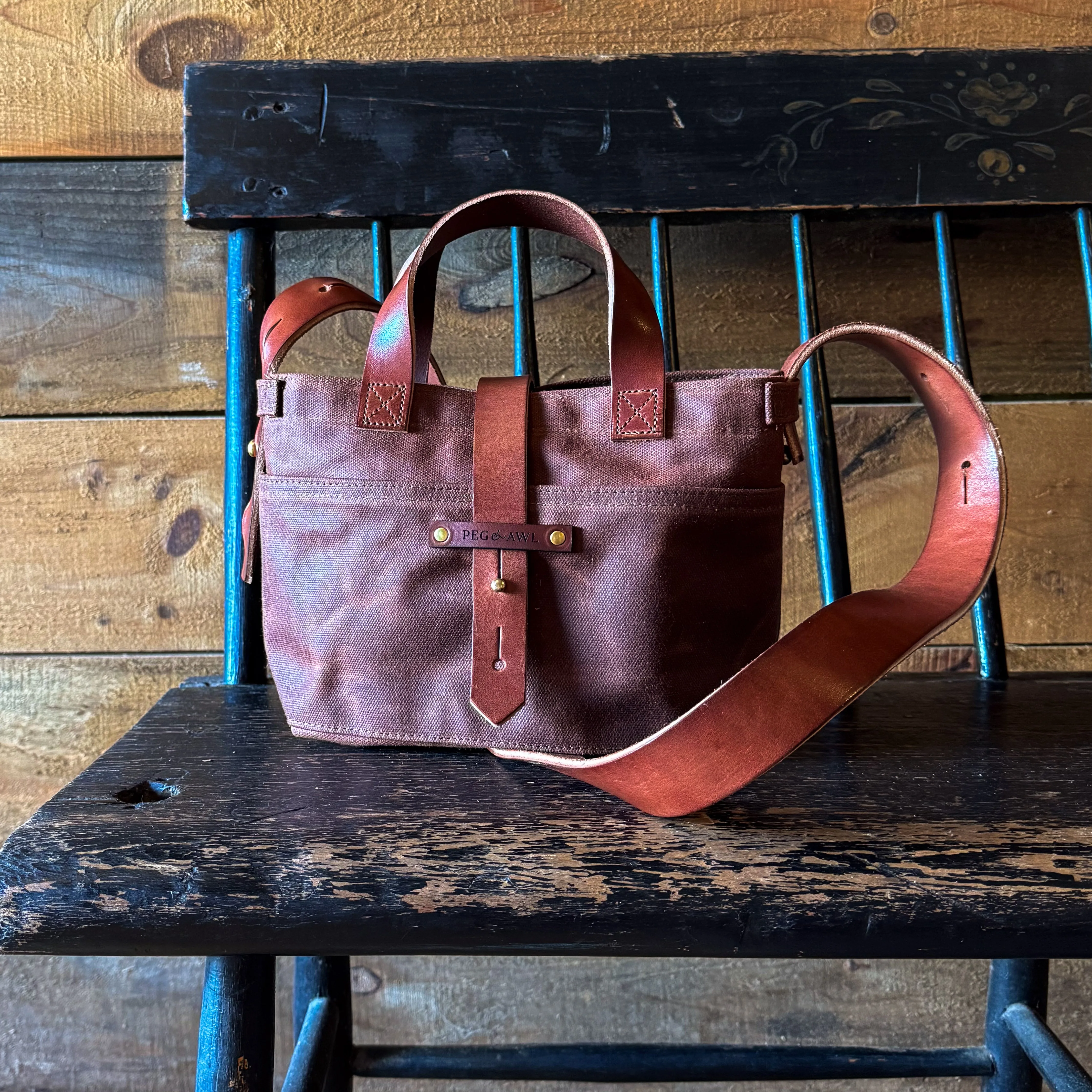 Mini Waxed Canvas Tote in Sumac