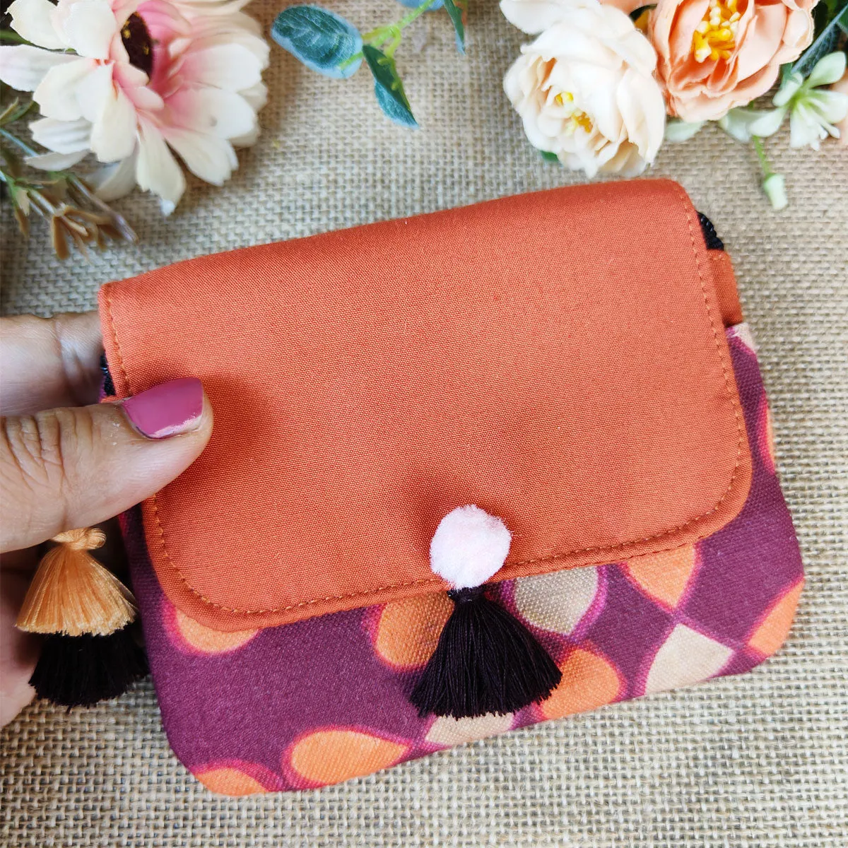 Orange Kollam Sling/mini wallet Combo