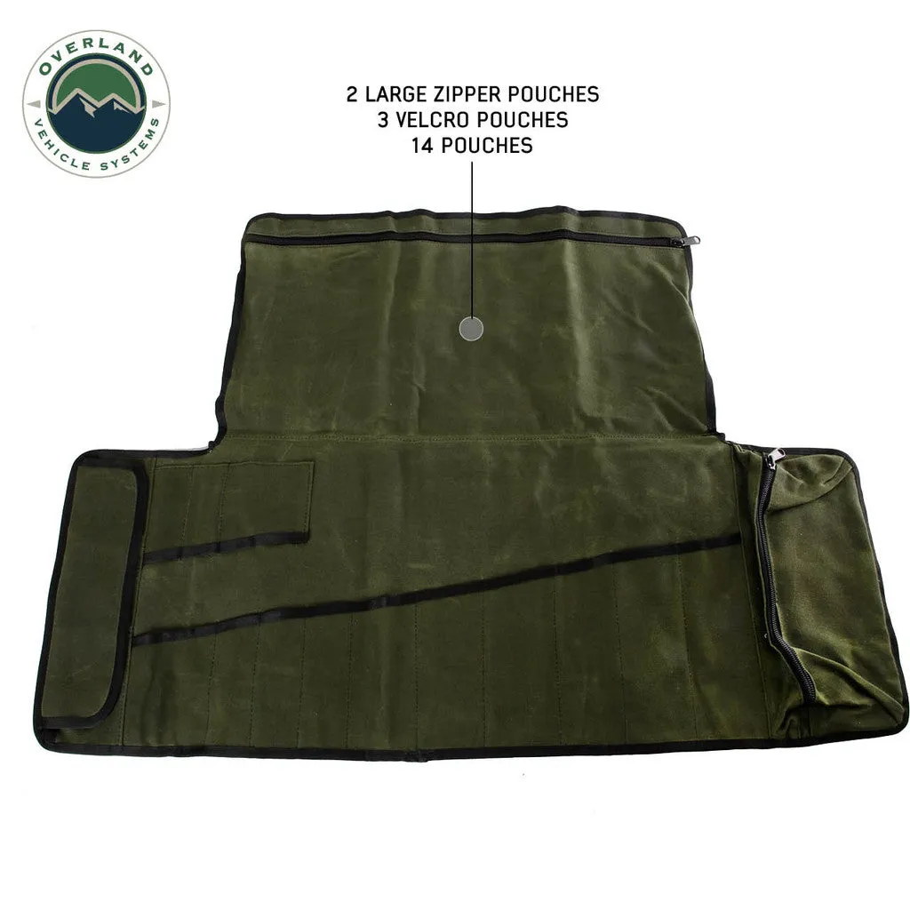 OVERLAND VEHICLE SYSTEMS | Rolled Bag General Tools With Handle & Straps #16 Waxed Canvas Universal (21079941)