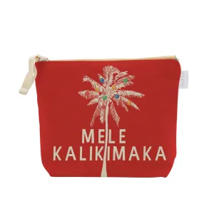 Palm Tree Balls Red Cosmetic Bag, Large