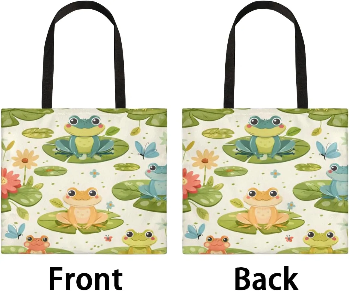 Panda Colorful Couds Cone Hat Canvas Tote Bag for Women Men Stylish Tote Handbag Shoulder Bag Reusable Grocery Bag
