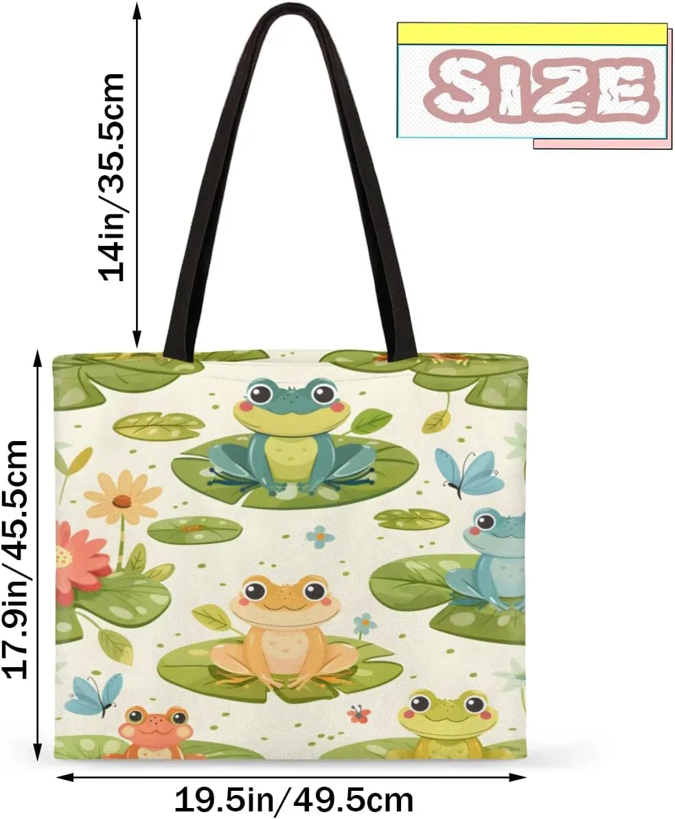 Panda Colorful Couds Cone Hat Canvas Tote Bag for Women Men Stylish Tote Handbag Shoulder Bag Reusable Grocery Bag
