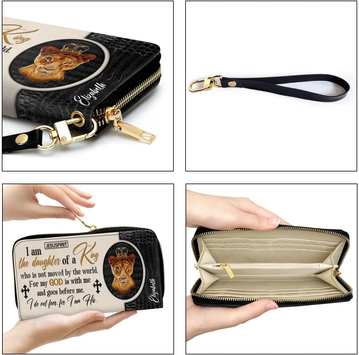 Personalized PU Leather Bible Clutch Purse - Christian Gifts For Church Ladies - Religious Wristlet Wallets - Bible Fossil Purse For Women Of God