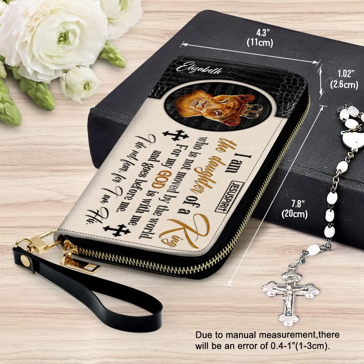 Personalized PU Leather Bible Clutch Purse - Christian Gifts For Church Ladies - Religious Wristlet Wallets - Bible Fossil Purse For Women Of God