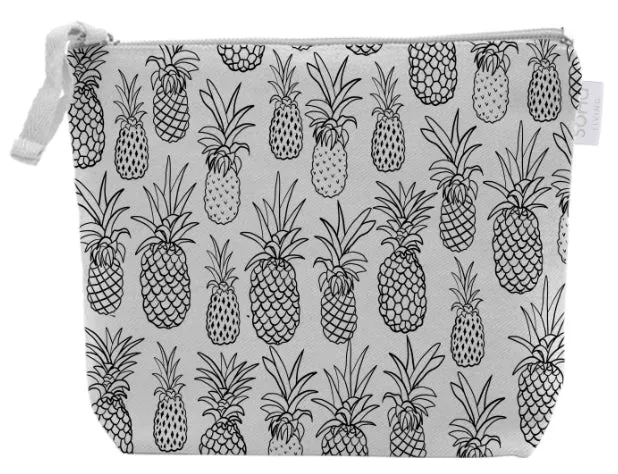 Pineapple Outline Cosmetic Bag, Small