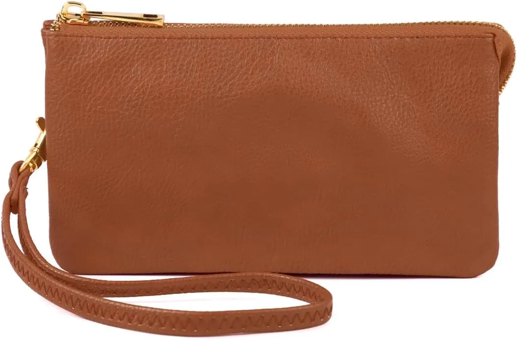 RIAH FASHION Convertible Faux Leather Wallet Purse Clutch - Mini Handbag Detachable Chain Crossbody Strap Phone Holder