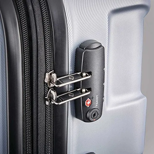Samsonite Centric Expandable Hardside Checked Luggage With Spinner Wheels, 24 Inch, Silver