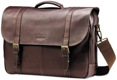 Samsonite Leather Flapover Case, 16 X 6 X 13, Brown
