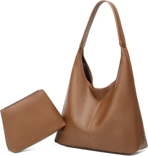 Slouchy Hobo Bags for Women Retro PU Leather Tote Crossbody Bag Soft Large Capacity 2pcs Shoulder Purses Handbags 2025