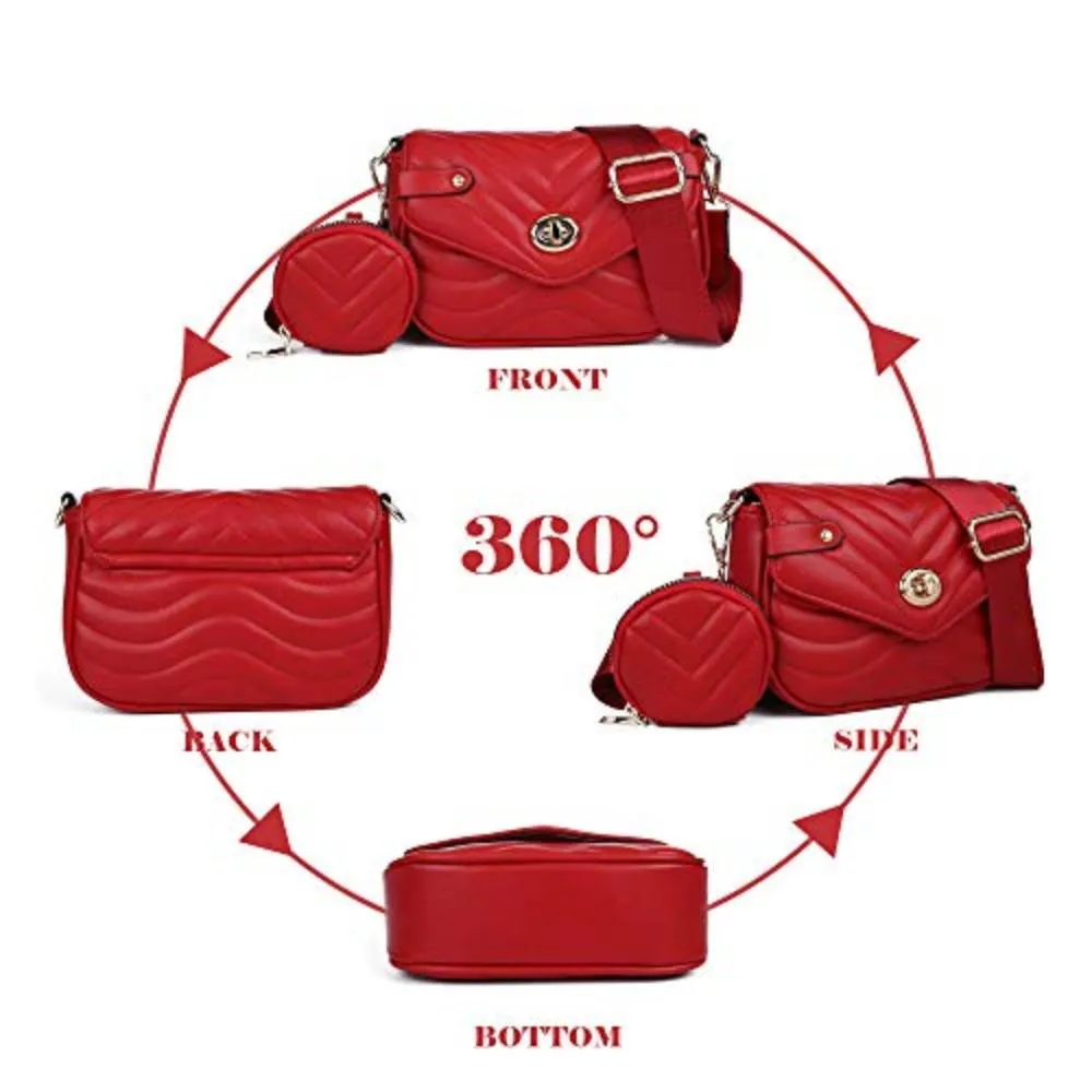 Small Quilted Leather Crossbody Bag with Coin Purse