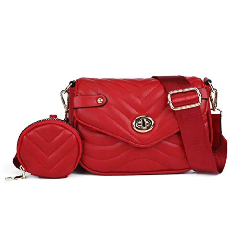 Small Quilted Leather Crossbody Bag with Coin Purse