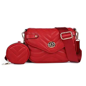 Small Quilted Leather Crossbody Bag with Coin Purse