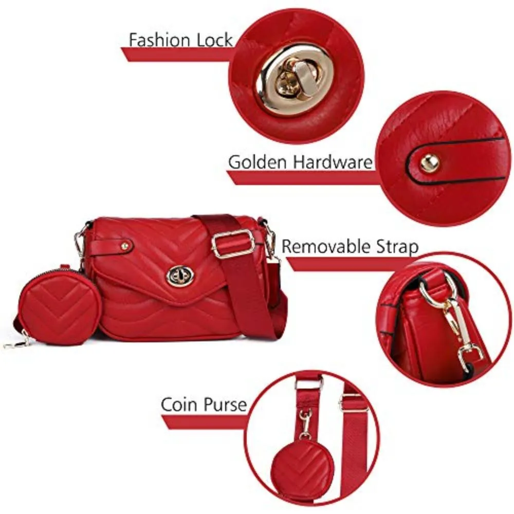 Small Quilted Leather Crossbody Bag with Coin Purse