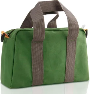 Small Tool Bag, Canvas Tool Storage Bag, Large Capacity Multipurpose Zipper Soft Tote Organizer Pouch, for Electrician, Plumbing, Gardening,Tools Bags for Men (Green, 13 Inch)
