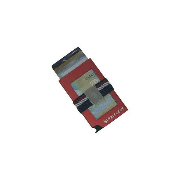 Travelest RFID Block Aluminum Wallet with Elastic Money Holder Gold-7OKA