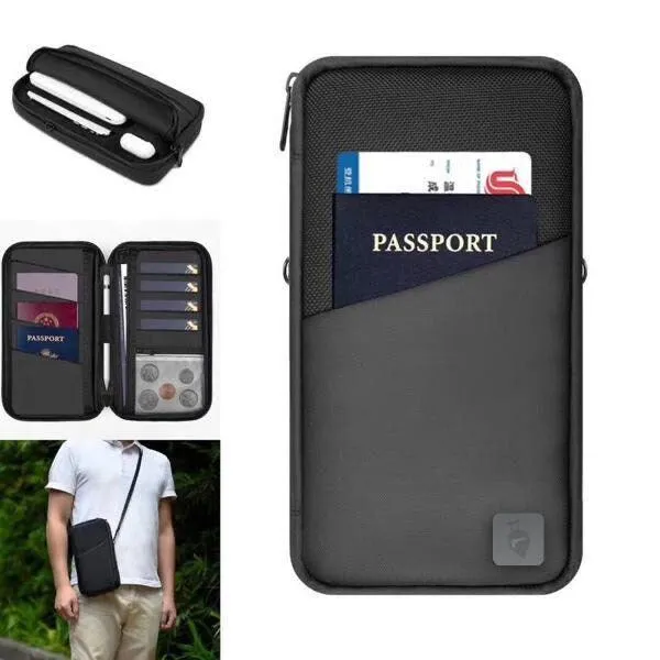 Travelest Travel Pass Passport Pouch Black-GLVA