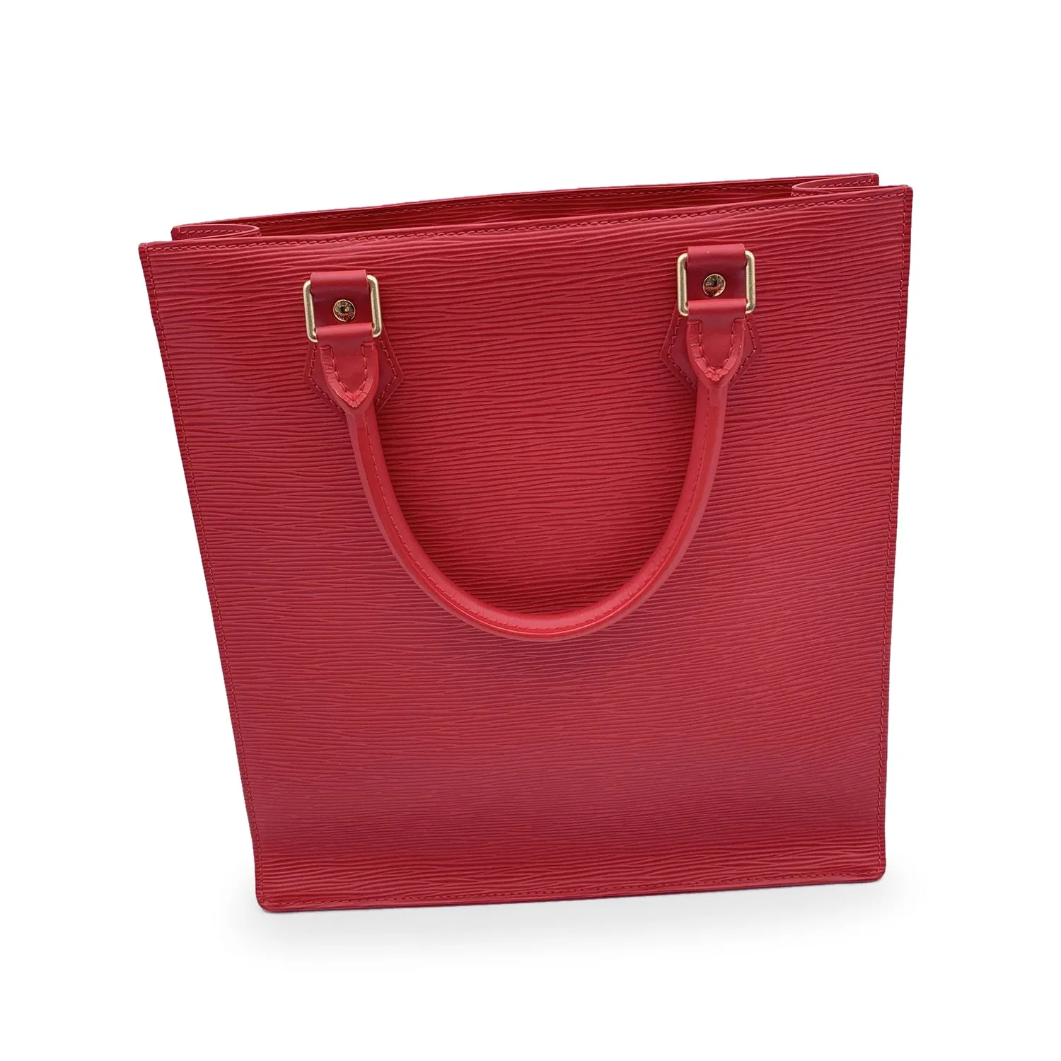 Trendy Inspired Louis Vuitton Red Epi Leather Sac Plat Pm Tote Shopping Bag M5274e