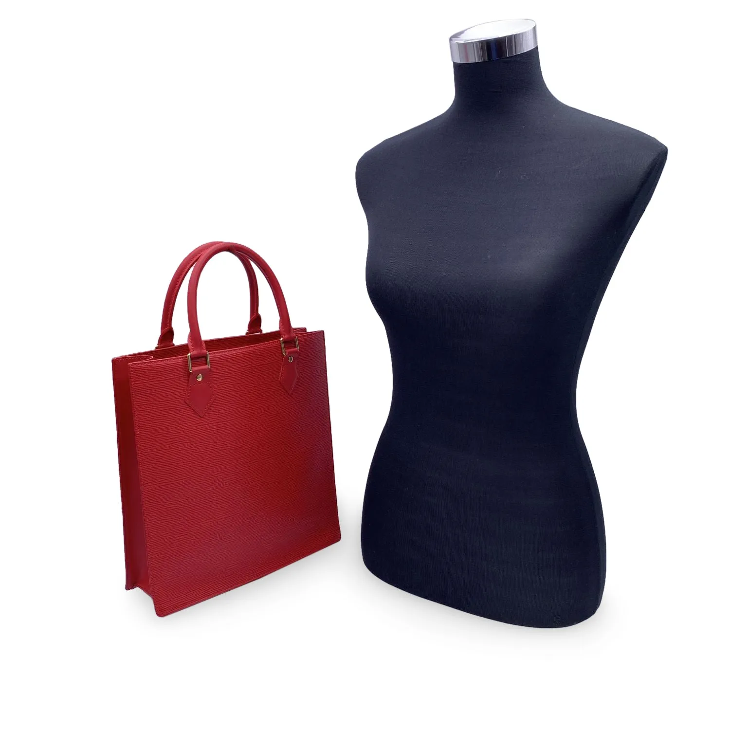 Trendy Inspired Louis Vuitton Red Epi Leather Sac Plat Pm Tote Shopping Bag M5274e