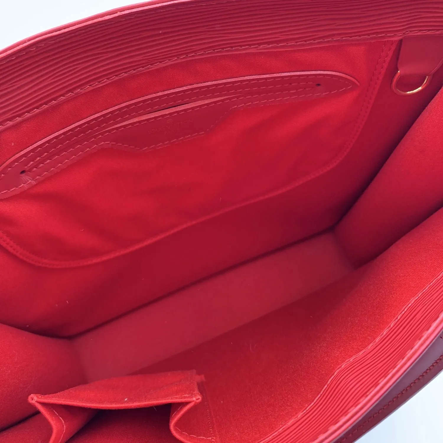 Trendy Inspired Louis Vuitton Red Epi Leather Sac Plat Pm Tote Shopping Bag M5274e