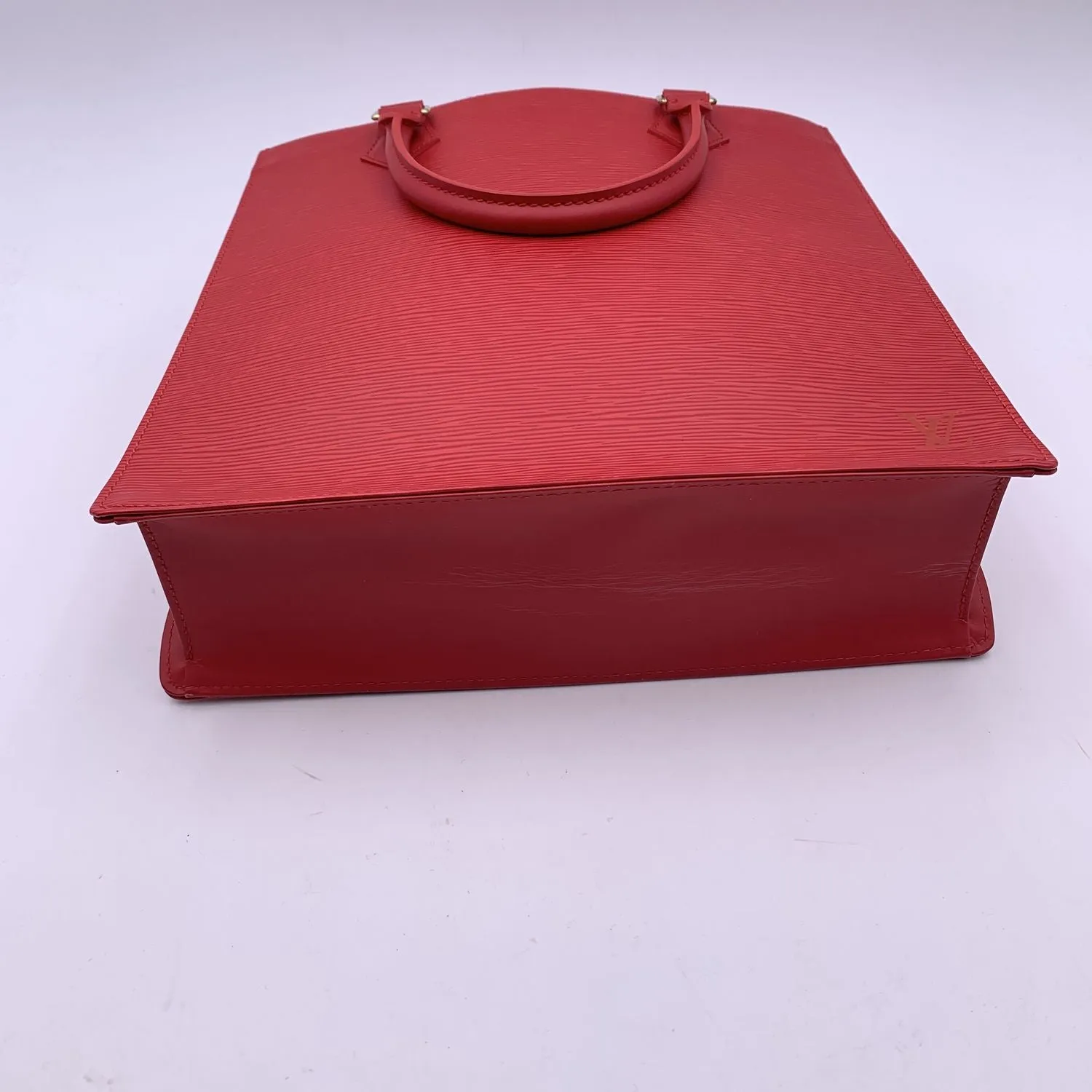 Trendy Inspired Louis Vuitton Red Epi Leather Sac Plat Pm Tote Shopping Bag M5274e