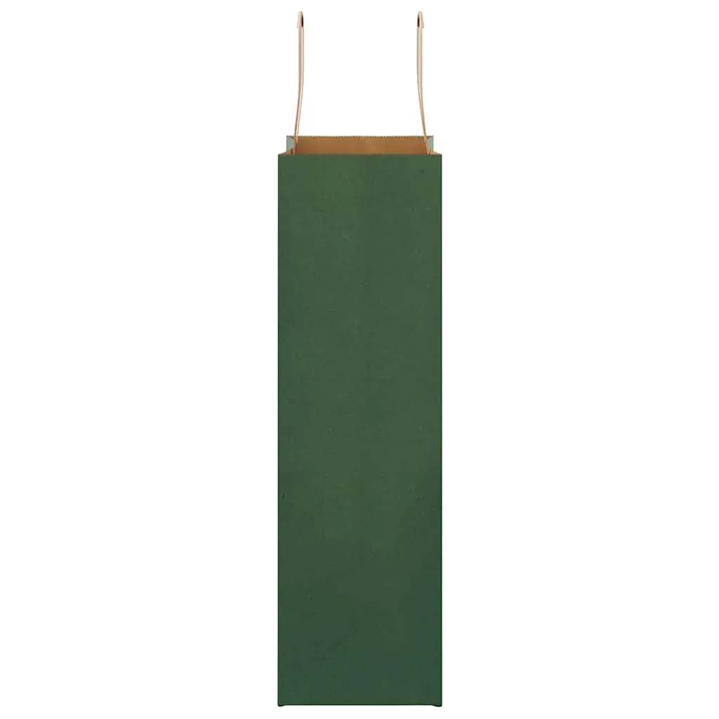 vidaXL Paper Bags 250 pcs with Handles Green 21x11x36 cm