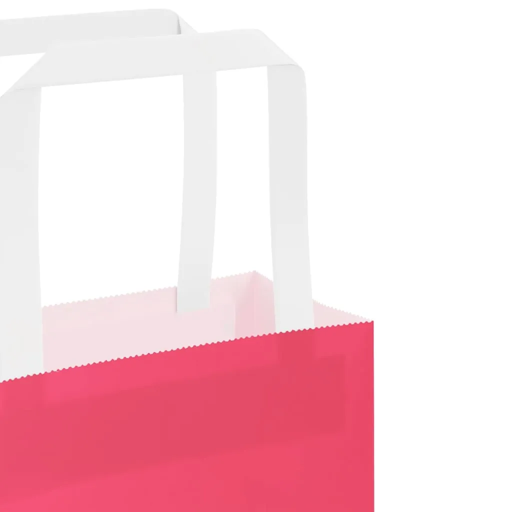 vidaXL Paper Bags 250 pcs with Handles Pink 26x17x25 cm