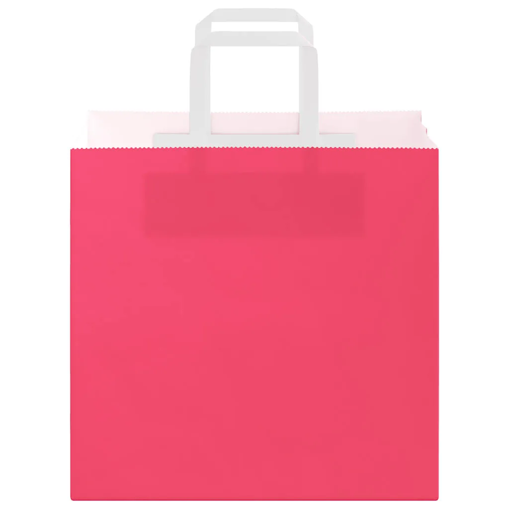 vidaXL Paper Bags 250 pcs with Handles Pink 26x17x25 cm