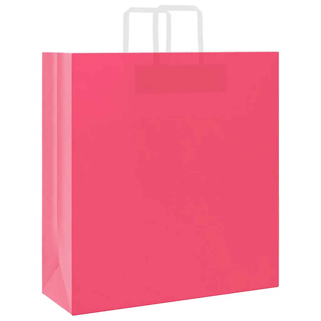 vidaXL Paper Bags 250 pcs with Handles Pink 45x17x48 cm