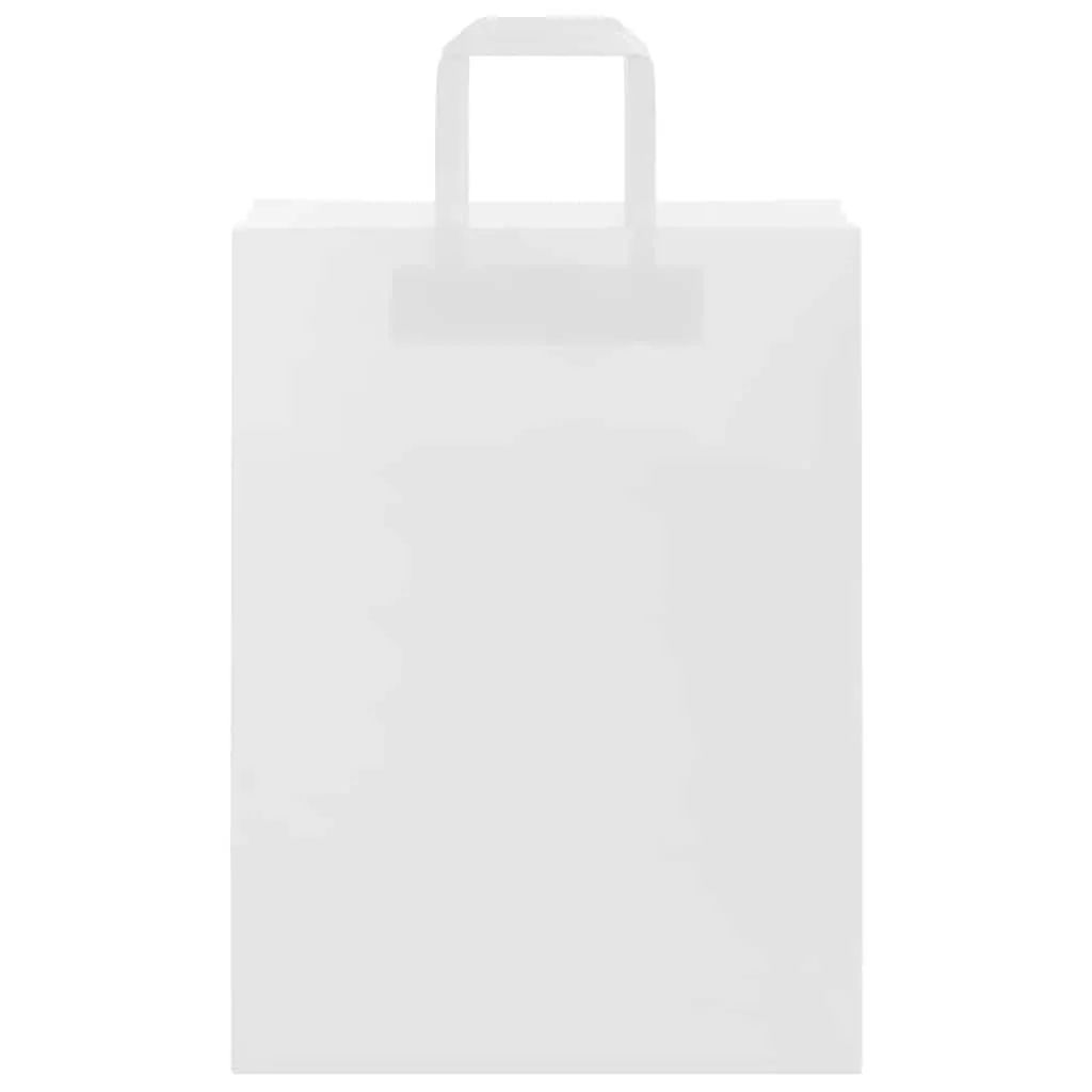 vidaXL Paper Bags 250 pcs with Handles White 26x12x35 cm