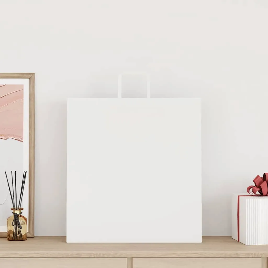 vidaXL Paper Bags 250 pcs with Handles White 45x17x48 cm