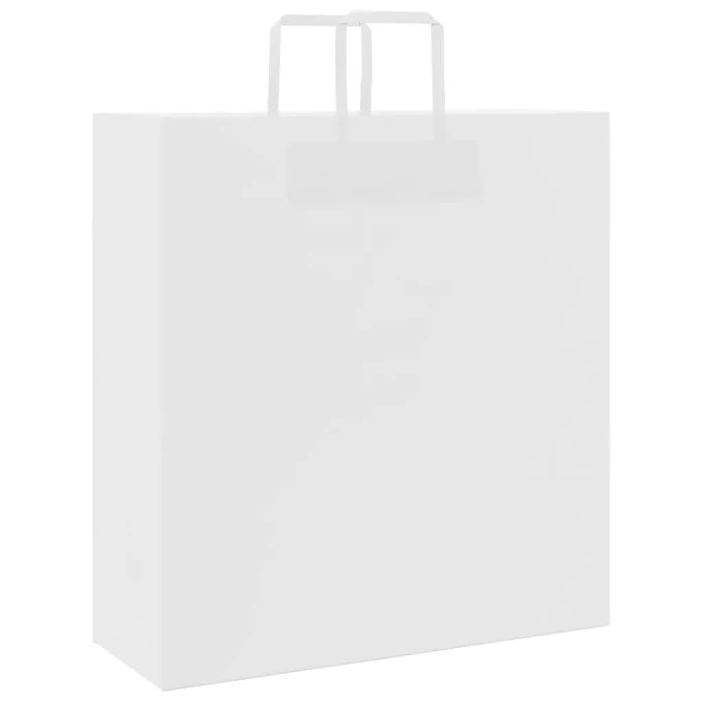 vidaXL Paper Bags 250 pcs with Handles White 45x17x48 cm