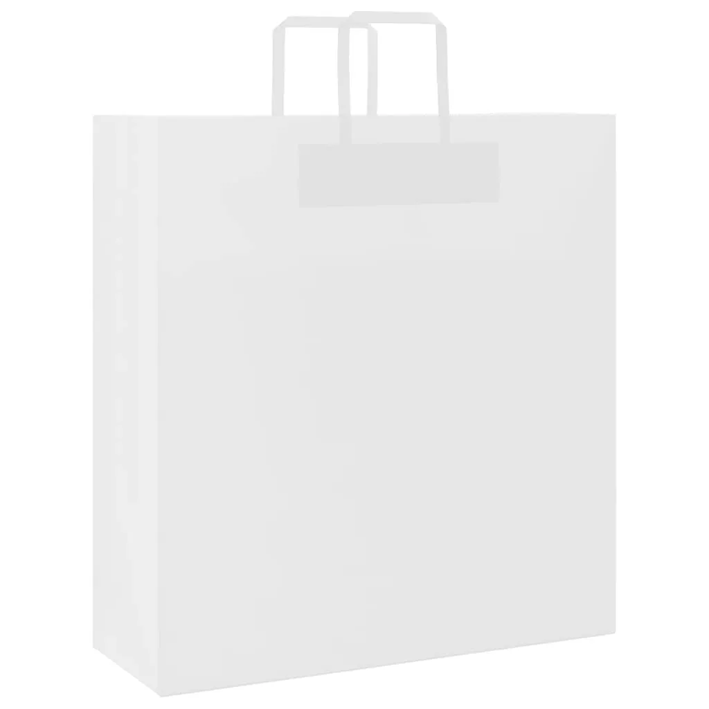 vidaXL Paper Bags 250 pcs with Handles White 45x17x48 cm