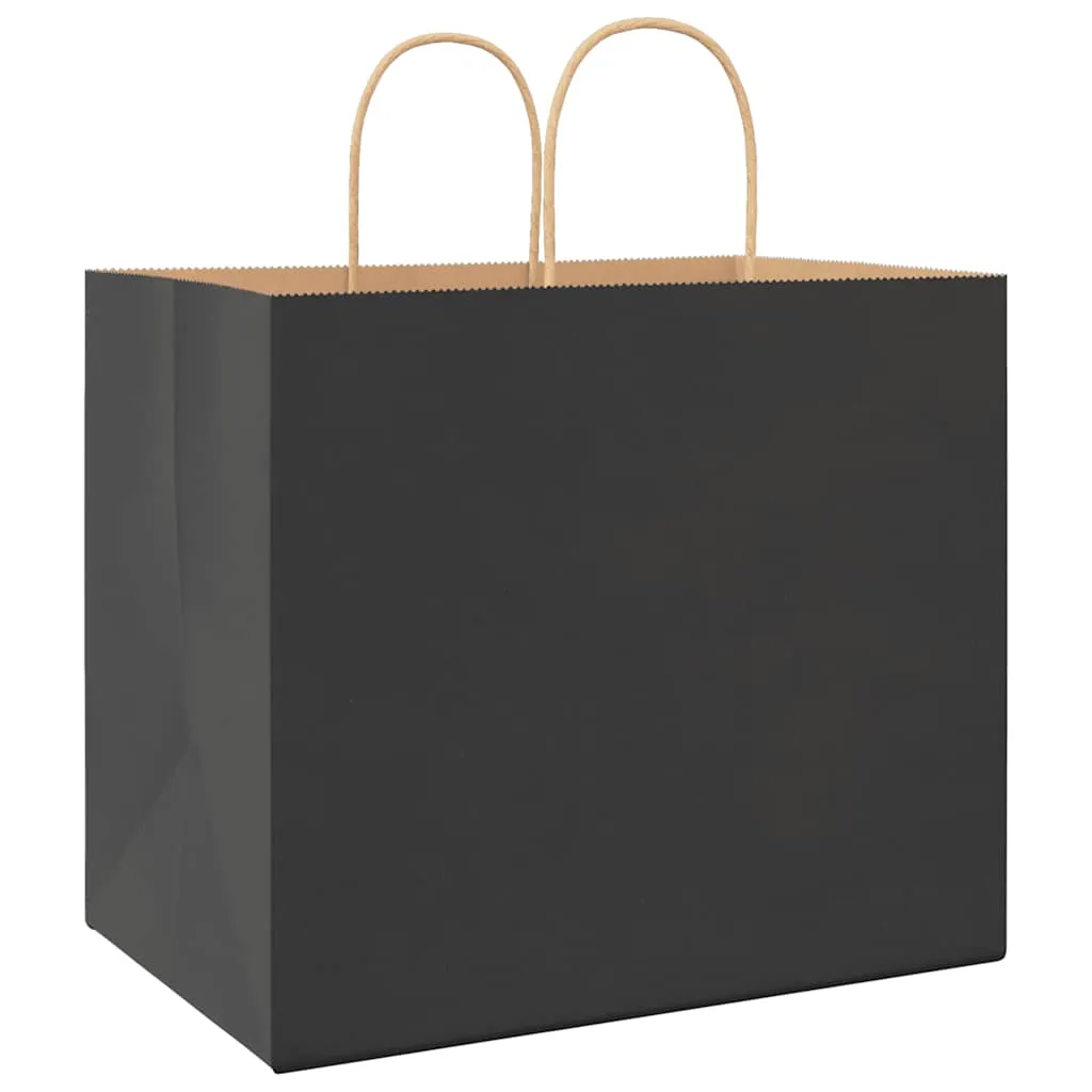 vidaXL Paper Bags 50 pcs with Handles Black 32x22x28 cm