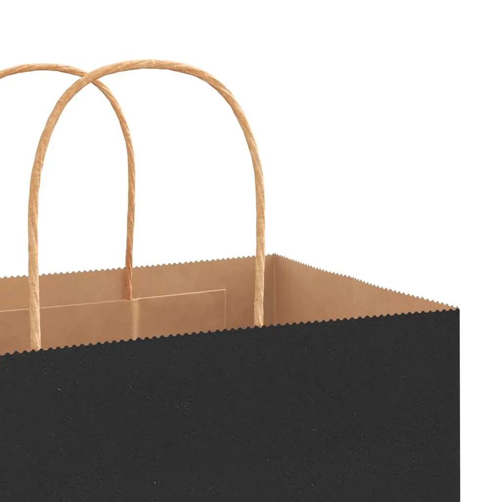vidaXL Paper Bags 50 pcs with Handles Black 32x22x28 cm