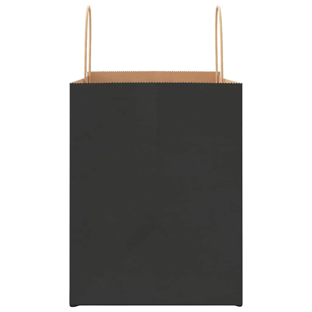 vidaXL Paper Bags 50 pcs with Handles Black 32x22x28 cm