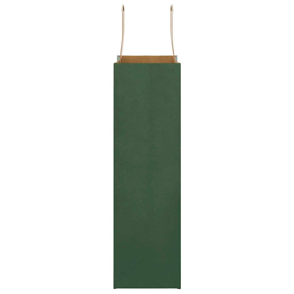 vidaXL Paper Bags 50 pcs with Handles Green 21x11x36 cm