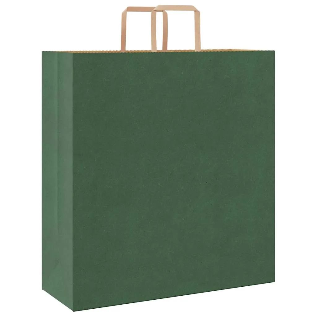 vidaXL Paper Bags 50 pcs with Handles Green 45x17x48 cm