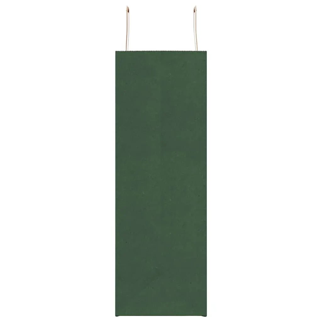 vidaXL Paper Bags 50 pcs with Handles Green 45x17x48 cm