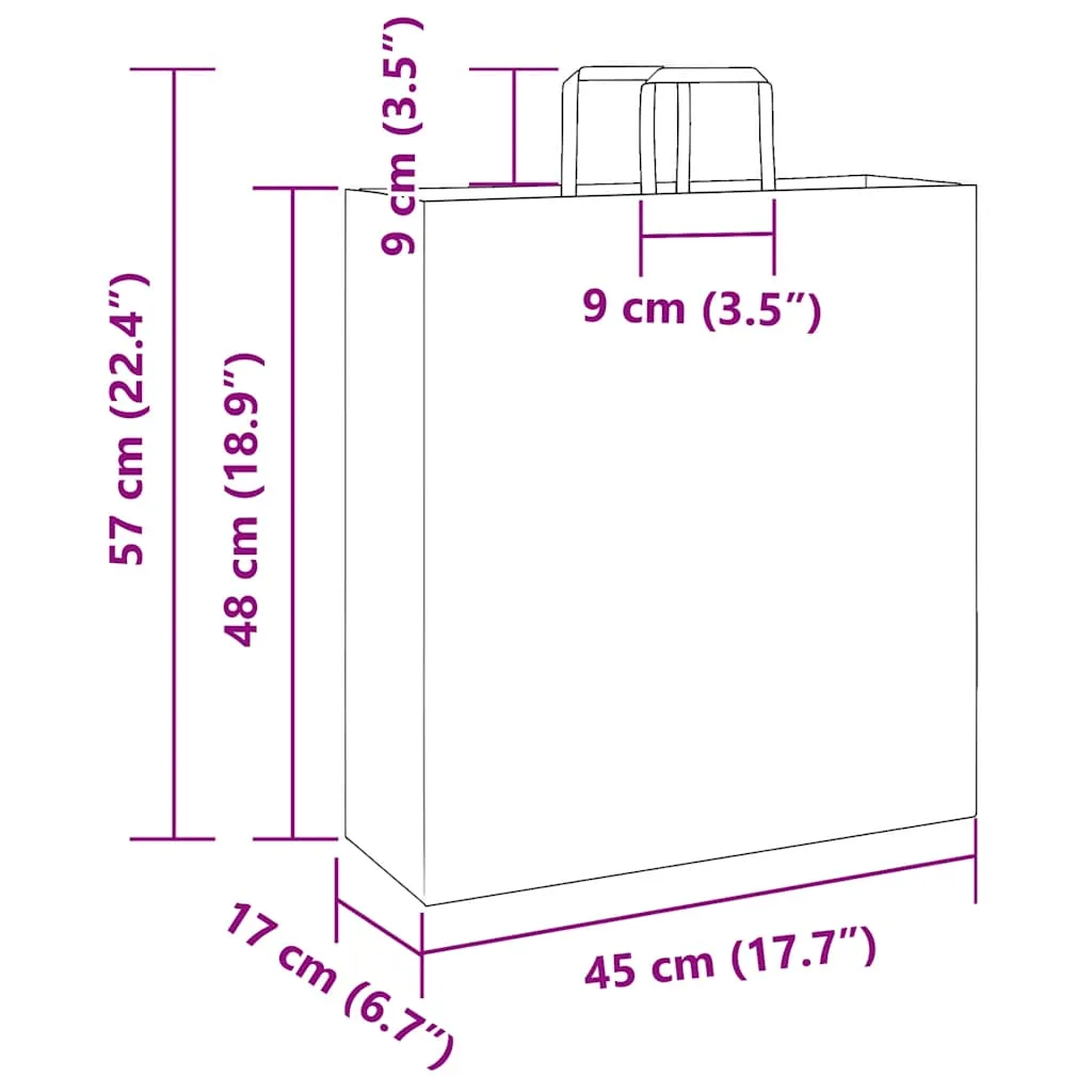 vidaXL Paper Bags 50 pcs with Handles Green 45x17x48 cm