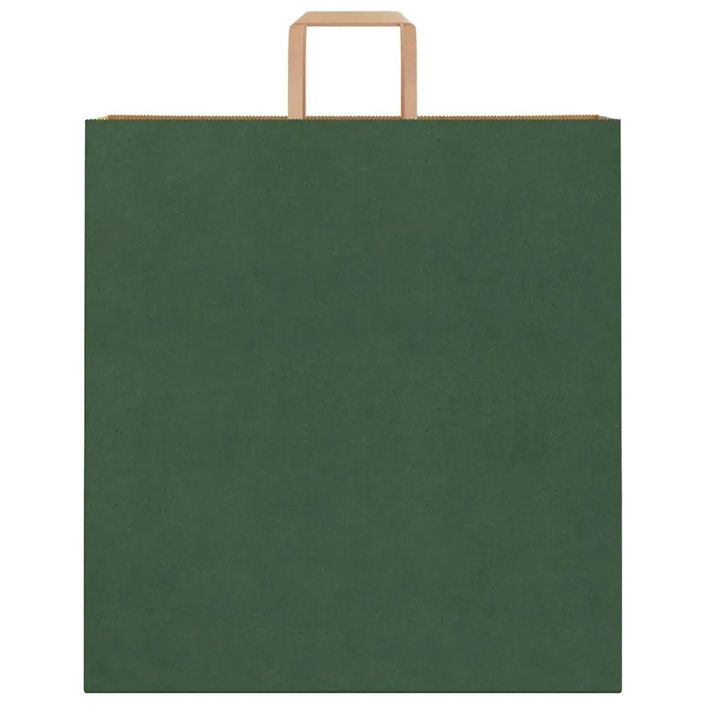 vidaXL Paper Bags 50 pcs with Handles Green 45x17x48 cm